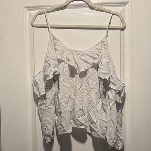 Abercrombie & Fitch White Ruffled Camisole